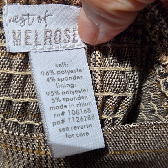 Dolls Kill West Of Melrose Brown Plaid Pleated Mini Skirt Set Size L/XL - Picture 7 of 9